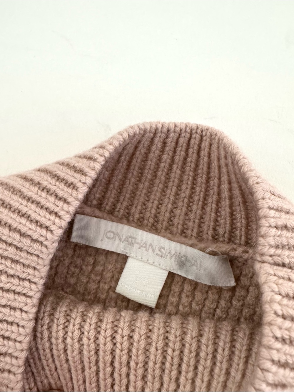 Jonathan Simkhai Puff-Sleeve 100% Wool Sweater in Blush Pink - Size XS - Picture 5 of 6